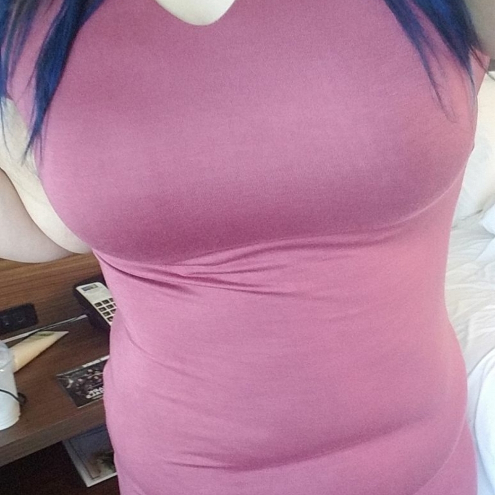 Mauve pink midi dress